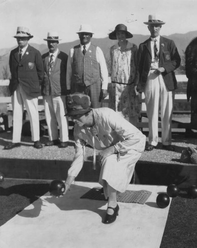 Mrs. Crawford lawn bowling