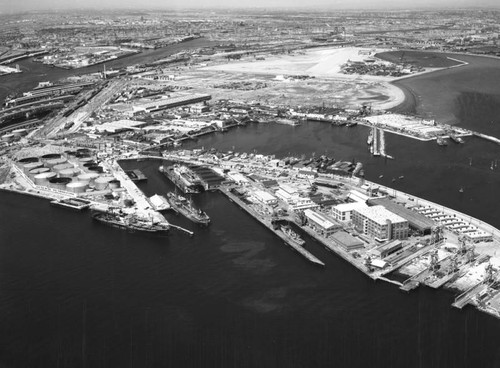 Los Angeles Harbor and Terminal Island, looking northeast