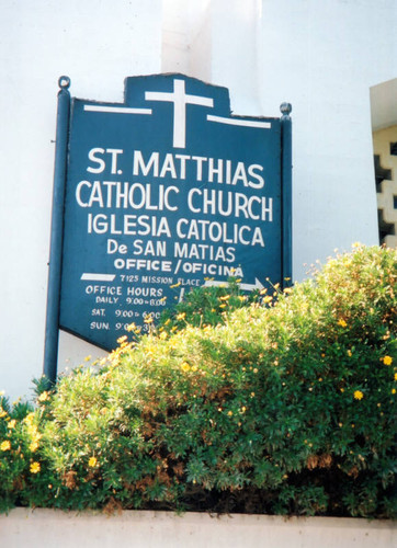 St. Matthias Catholic Church, marquee