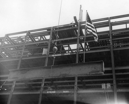 Flag on Courthouse beam