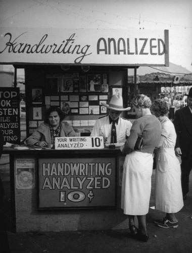 Handwriting booth at the Los Angeles County Fair