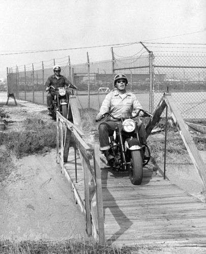 Motorcycle Police trainees in tough Burbank school