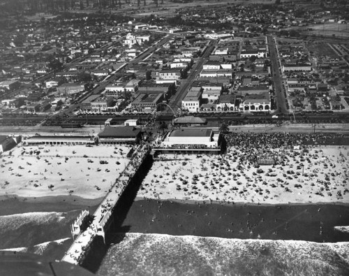 Aerial, Huntington Beach and pier