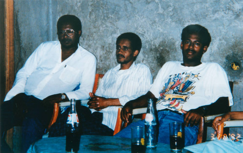 Berhanu Alula with friends in Addis Ababa, Ethiopia