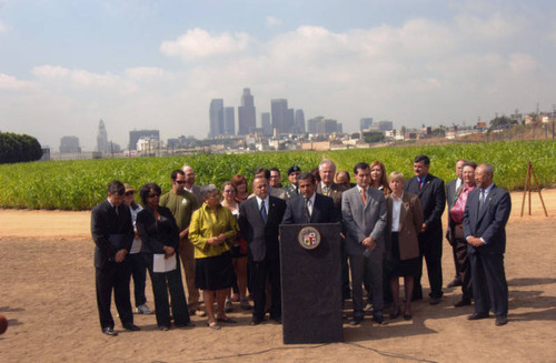 Mayor Villaraigosa at "Not a Cornfield"