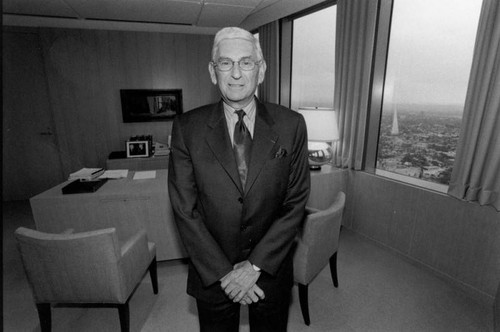 Eli Broad in his office