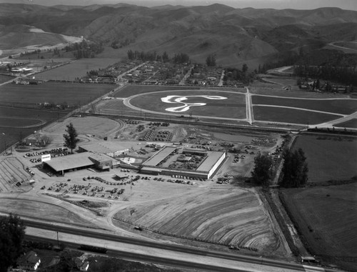 Rose Hills Road and 605 Freeway, City of Industry, looking southeast