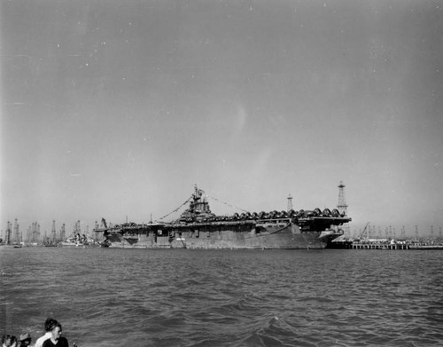 USS Shangri-La in Long Beach, 1945