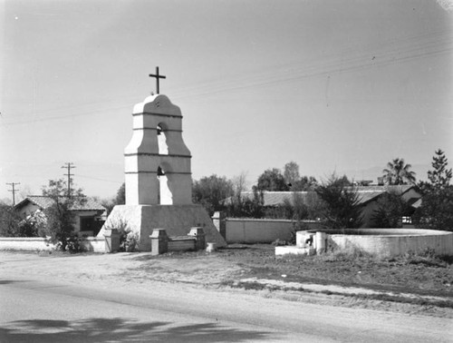 Mission San Bernardino Asistencia bell wall