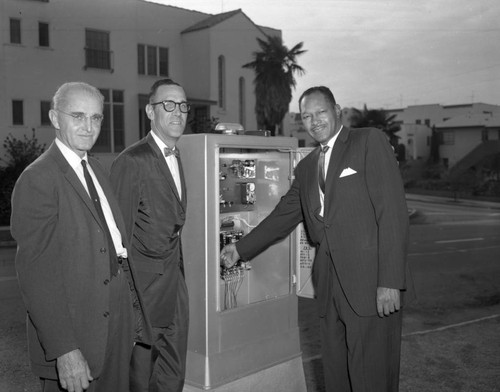 Tom Bradley inspects circuit breaker