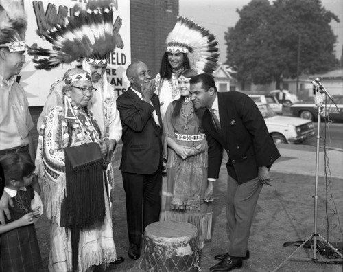 Gilbert Lindsay and Billy Mills at the 2nd Annual All American Indian Week press conference