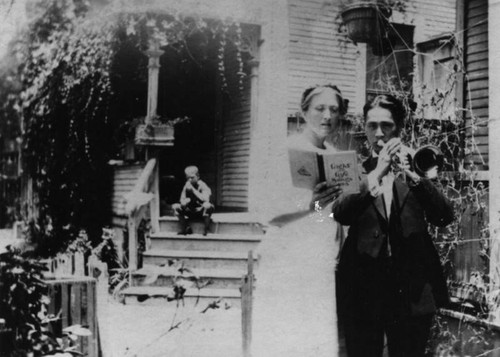 Couple with songbook and trumpet