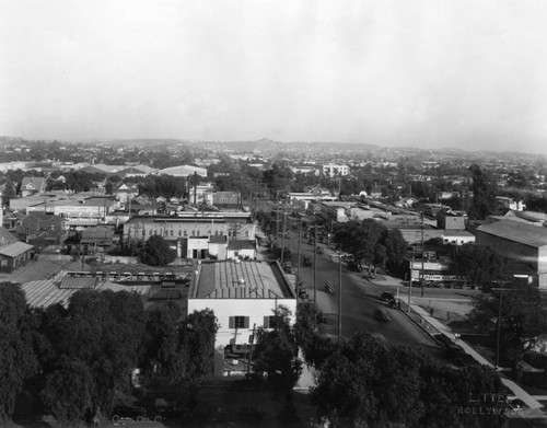 Aerial view of Sunset Boulevard from Cahuenga