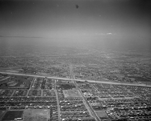 Downey, looking northwest, Firestone Boulevard and Rio Hondo