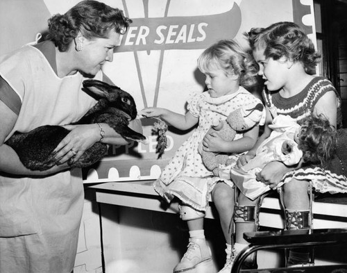 Bunny visits Easter Seal children