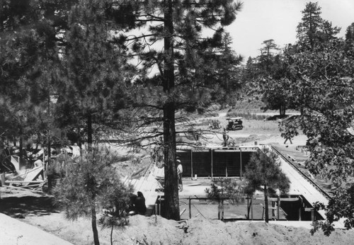 Construction of swimming pool at Big Pines