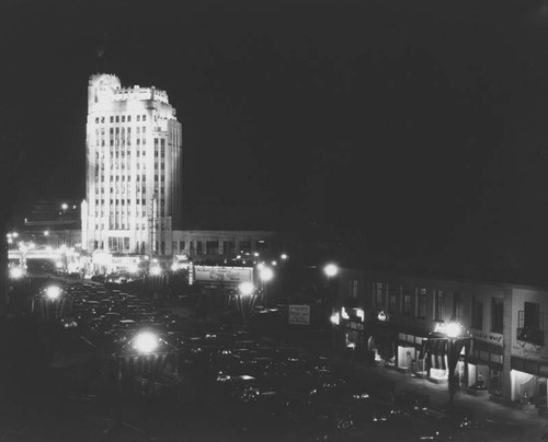 Wiltern Theater at night