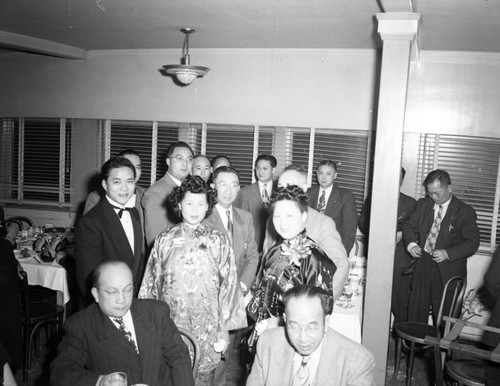 Willie Soo Hoo and bride at wedding reception