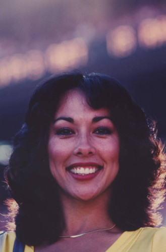 Woman at football game