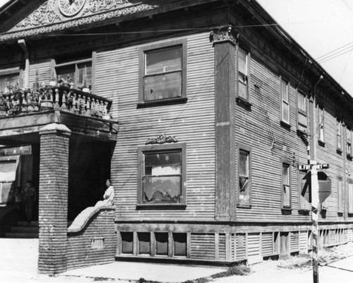 Wooden apartment building, exterior