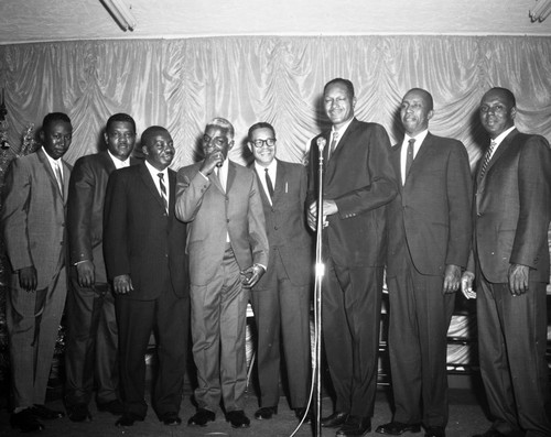 Councilman Tom Bradley mingles at Christmas party