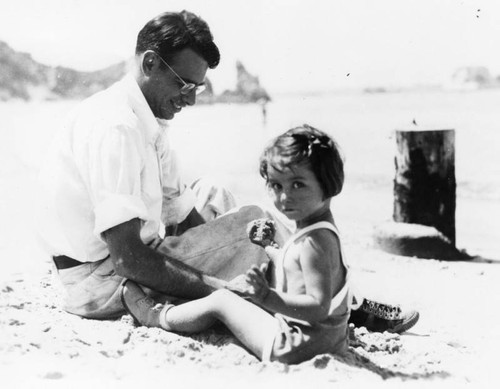 Family at beach