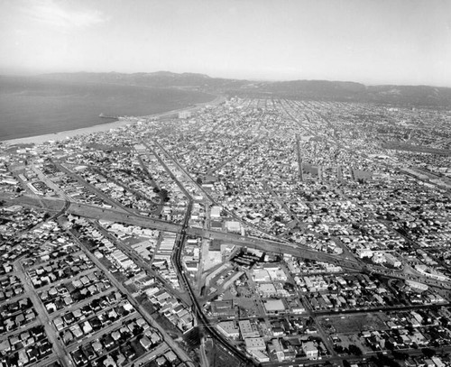Venice and Santa Monica, aerial view