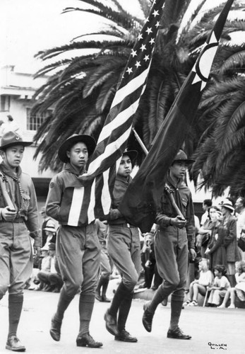 Chinese American flag bearers