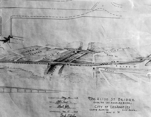 Drawing of Aliso St. viaduct