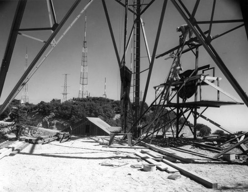 Men working on radio tower
