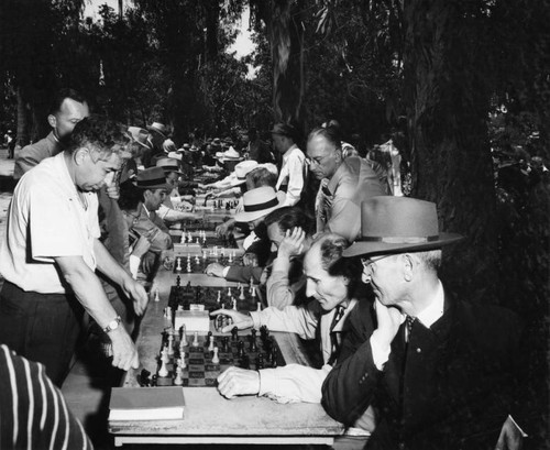 Chess tables at MacArthur Park