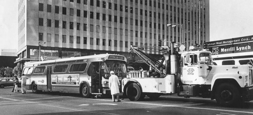 RTD bus accident at Westwood and Wilshire boulevards