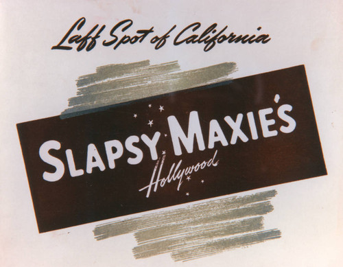 Souvenir photo sleeve from Slapsy Maxie's