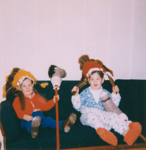 Boys dressed in Indian costumes