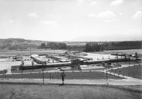 Union Oil Company Research Center, looking east, with Valencia Avenue