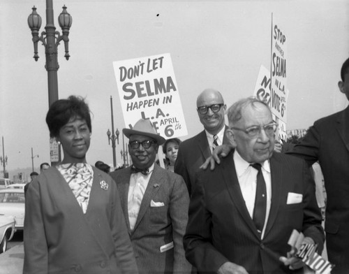 James Roosevelt attends civil rights rally