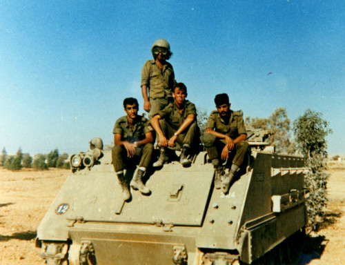 Amnon Shemi with army buddies