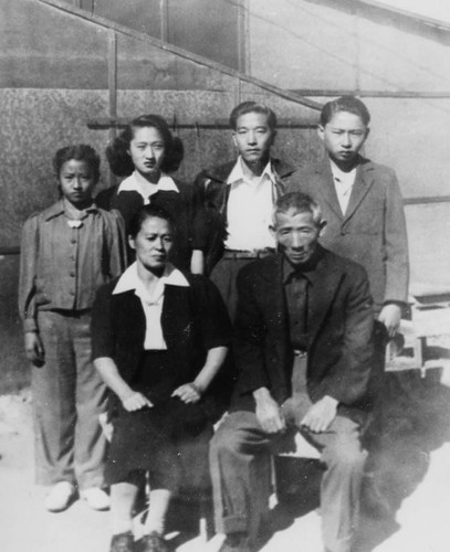 Japanese American family at internment camp
