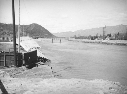 L.A. River flooding, collapsed fence at Victor McLaglen's Sports Center