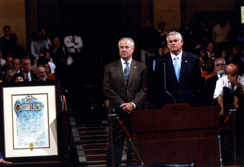 LaBonge and Hahn, City Council meeting