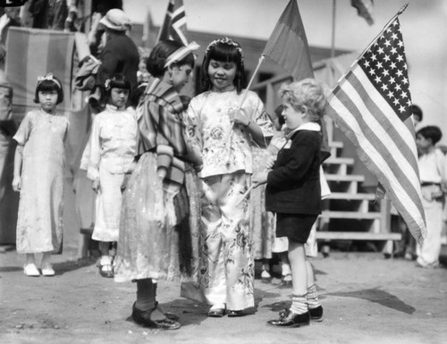 Children wearing ethnic costumes