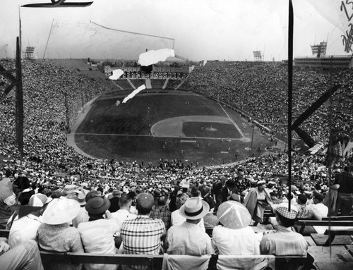 Dodger-Giant opener at Coliseum