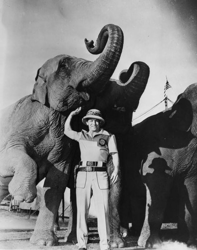 Clyde Beatty and elephants