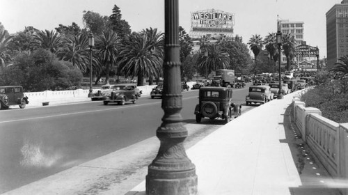 Wilshire Boulevard, looking east, from Westlake Park