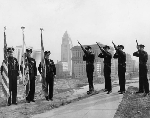 Salute by police color guard