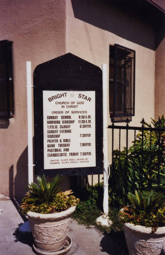 Bright Star Church of God in Christ marquee