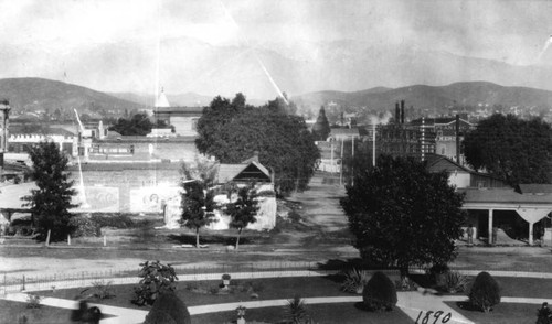 Early view of Olvera Street from the Plaza