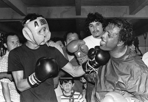 Arguello and Robinson clown around