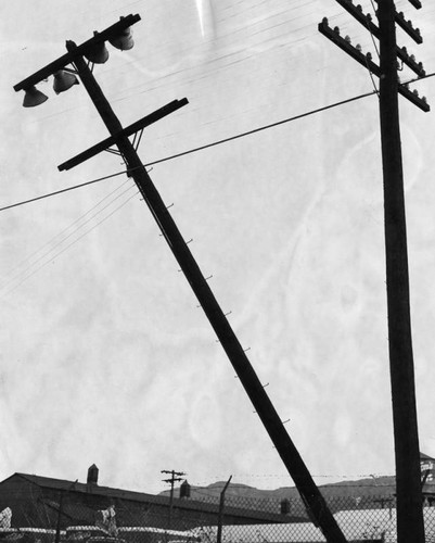 Pole thrown against Burbank power lines