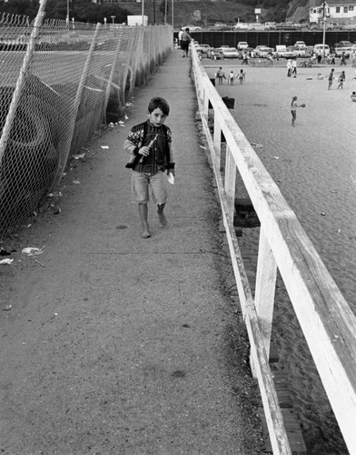 Boy on pier in Santa Monica